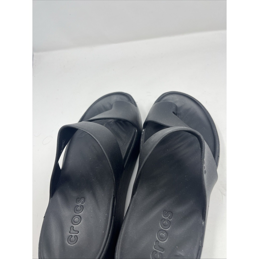 CROCS Womens GETAWAY PLATFORM TOE LOOP 210834-001 BLACK | Size 7 - Picture 6 of 8